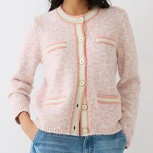J. Crew Marled Sweater Lady Jacket in Ice Pink and Orange Size XS